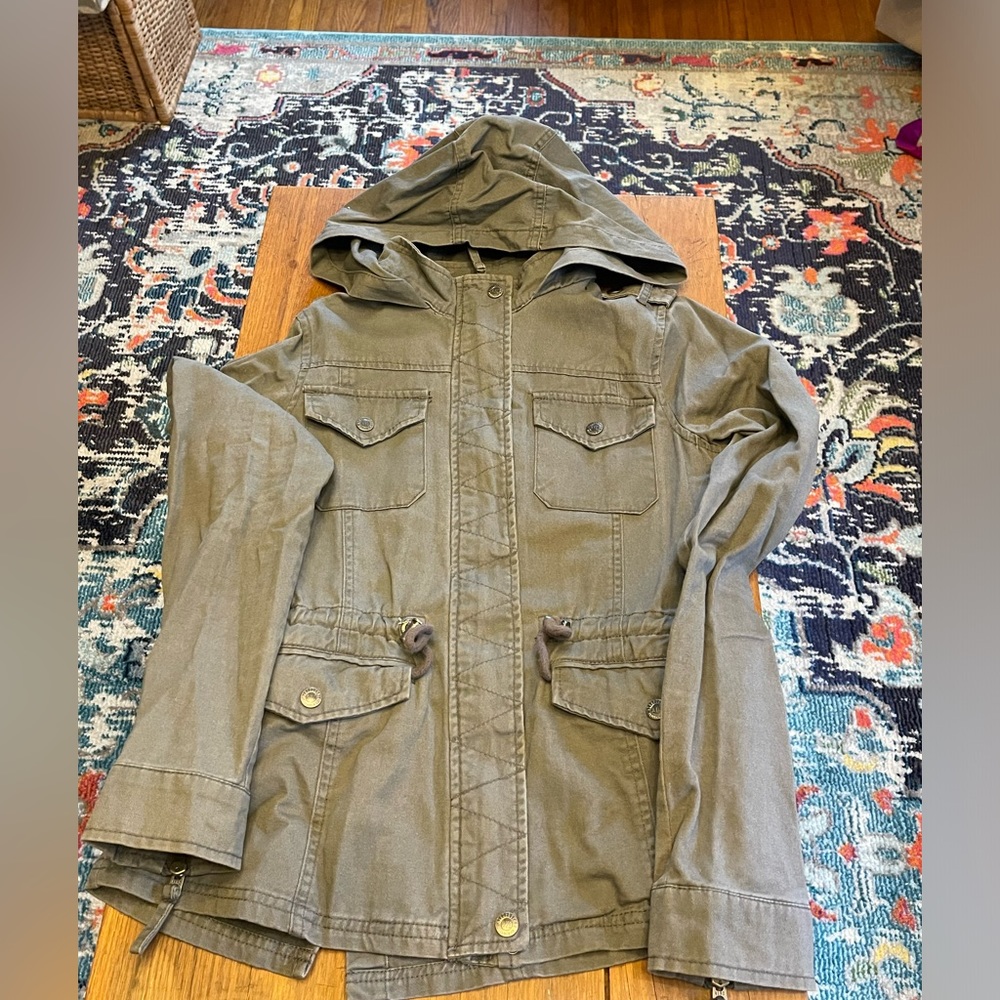 green utility jacket